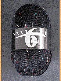 Trekking 6-fach Tweed - schwarz  - Farbe 1861