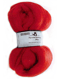 Filzwolle Kammzug Uni - Rote Erde - Farbe 2283