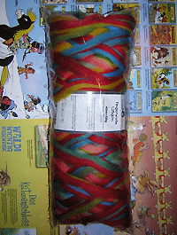 Filzwolle Fingerwolle Regenbogenkammzug - Papagei - Farbe 1701
