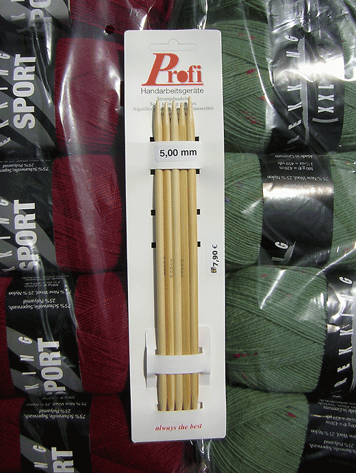 Nadelspiel Profi - Bambus 5,0 - Lnge: 20 cm